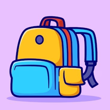 multicolored backpack 