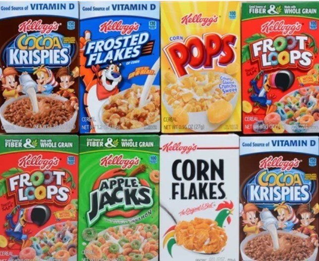 boxes of breakfast cereals 