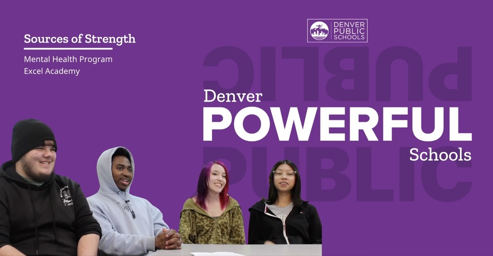 Graphic reading "Denver Powerful Schools" with pictures of students