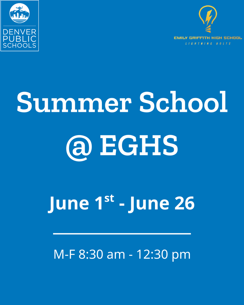 Summer School Dates June 1st - June 26 M-F 8:30 am-12:30 pm