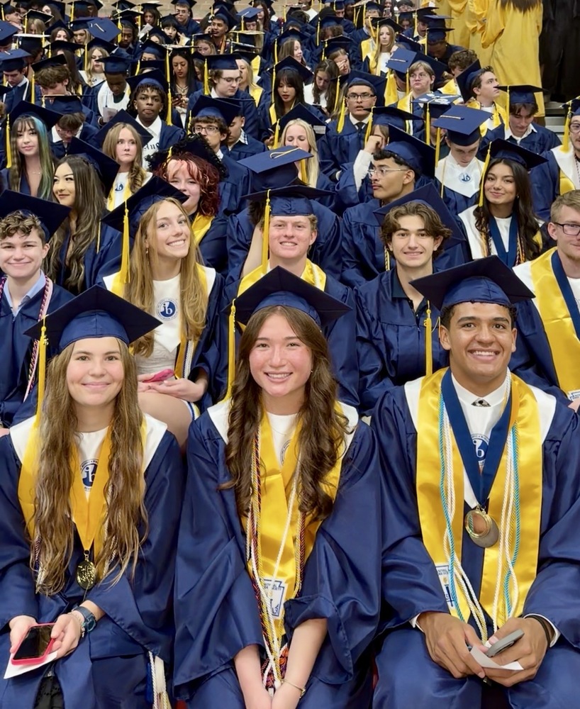 Group of graduating high school students