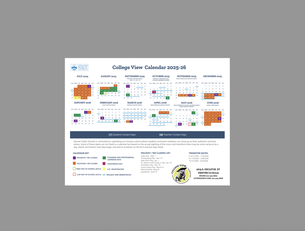 School Calendar English
