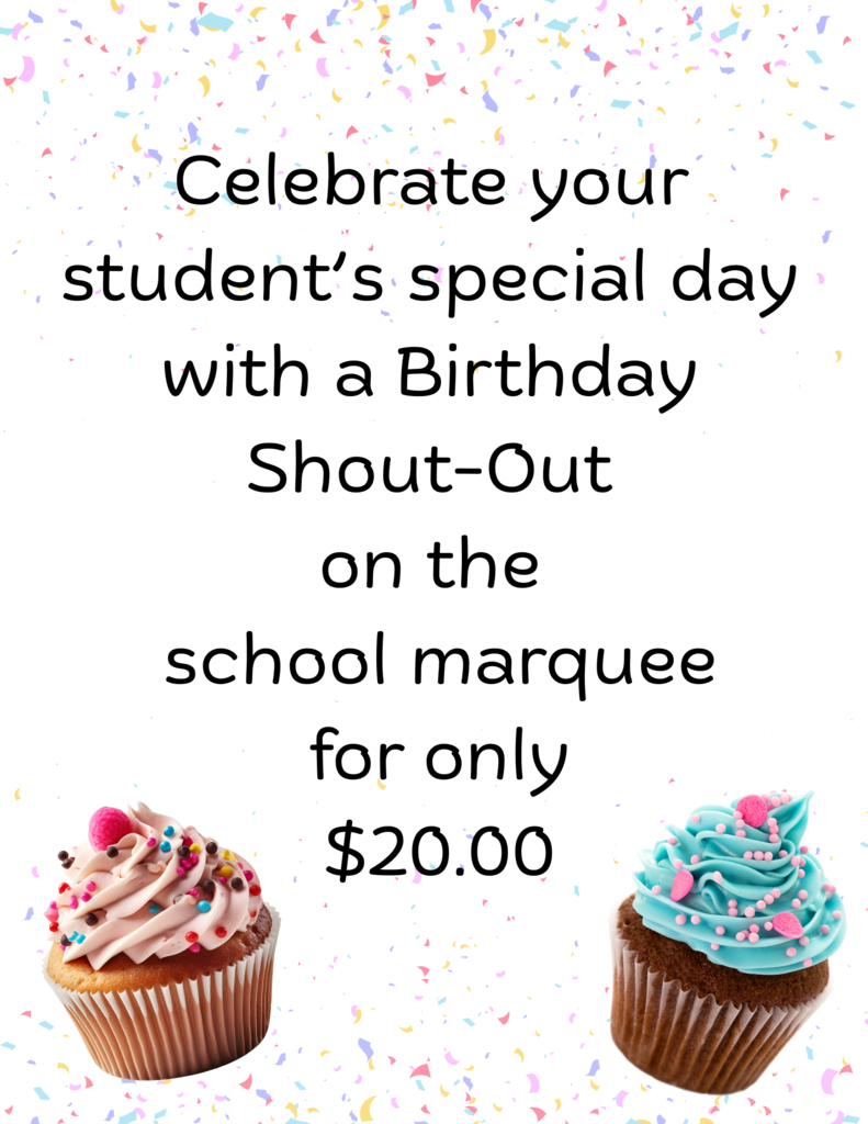 Birthday Shout-Out on marquee