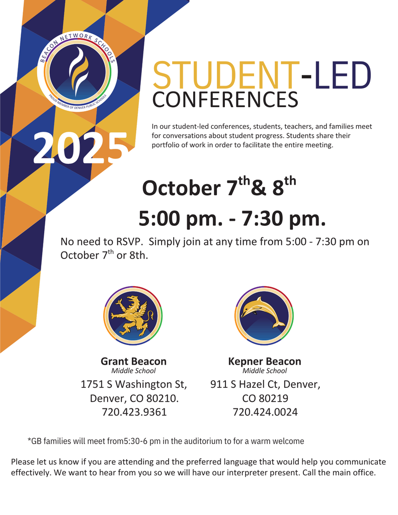 Student Led Conference flyer english