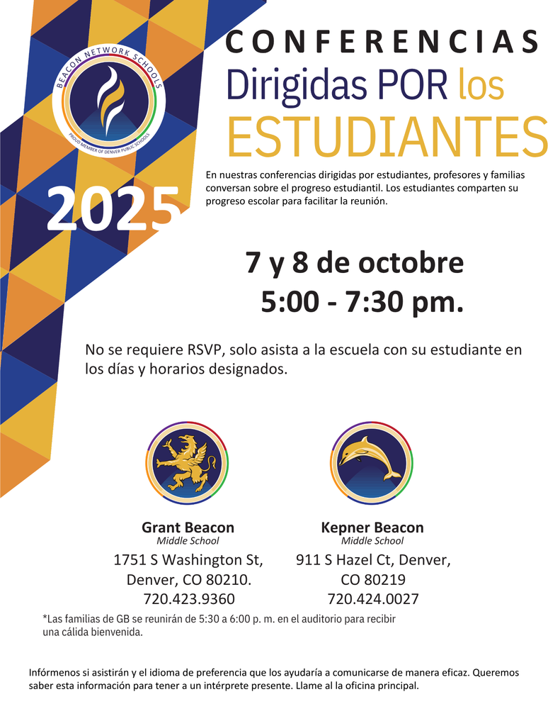 Student Led Conference flyer spanish