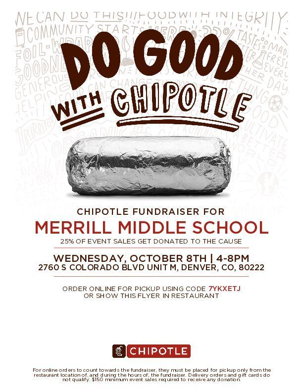 Merrill Chipotle Dine Out flier