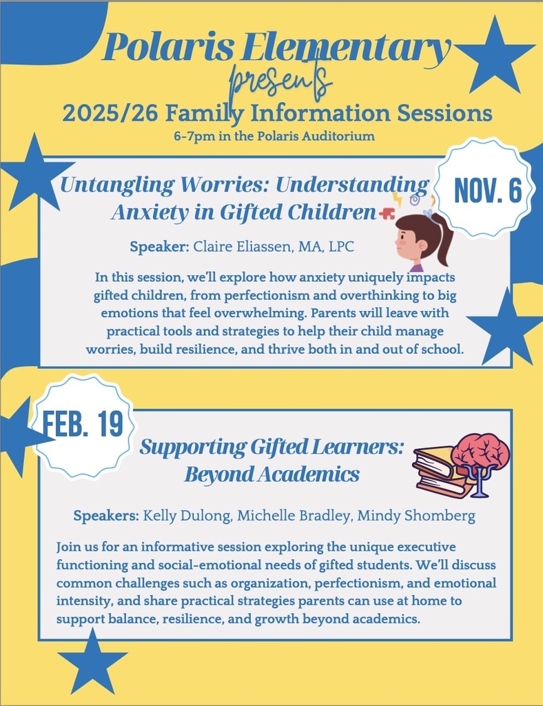 Family Information Sessions November 6th and February 19th