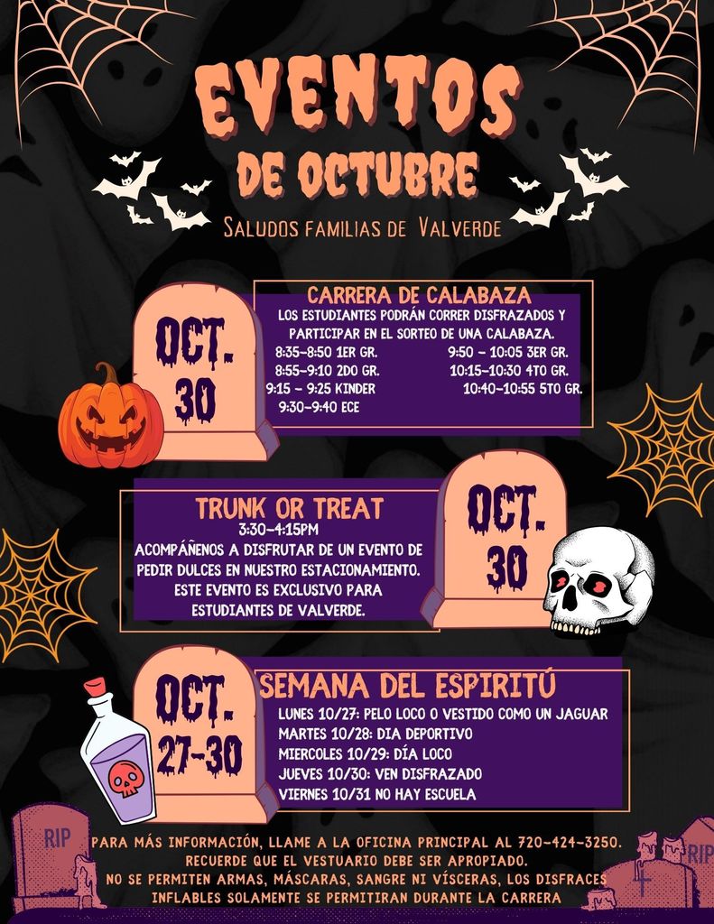 October events flyer spanish