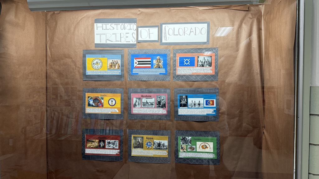 Posters with information about Colorado Tribes and History
