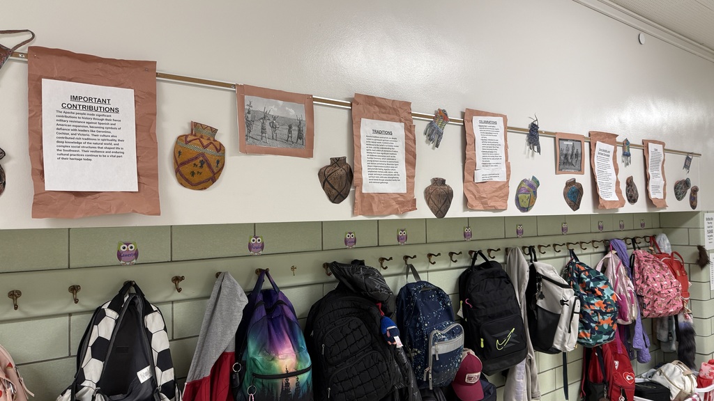 A selection of student work showcasing Native American heritage projects