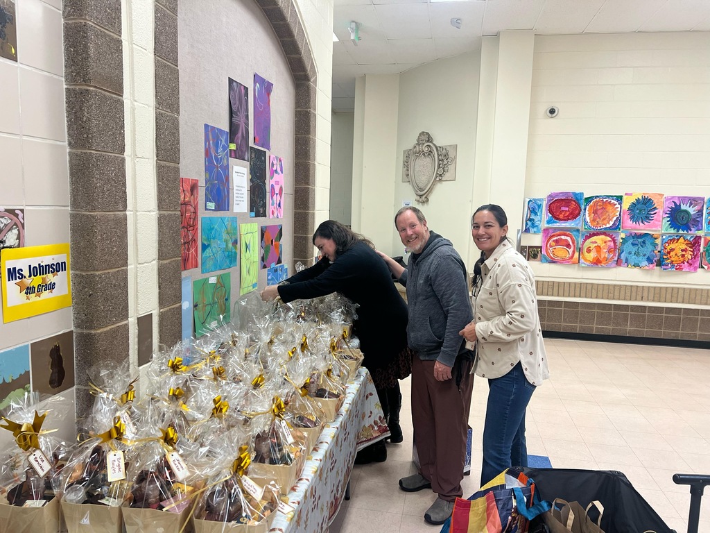 PTO organizing baskets of Thanks for the Staff