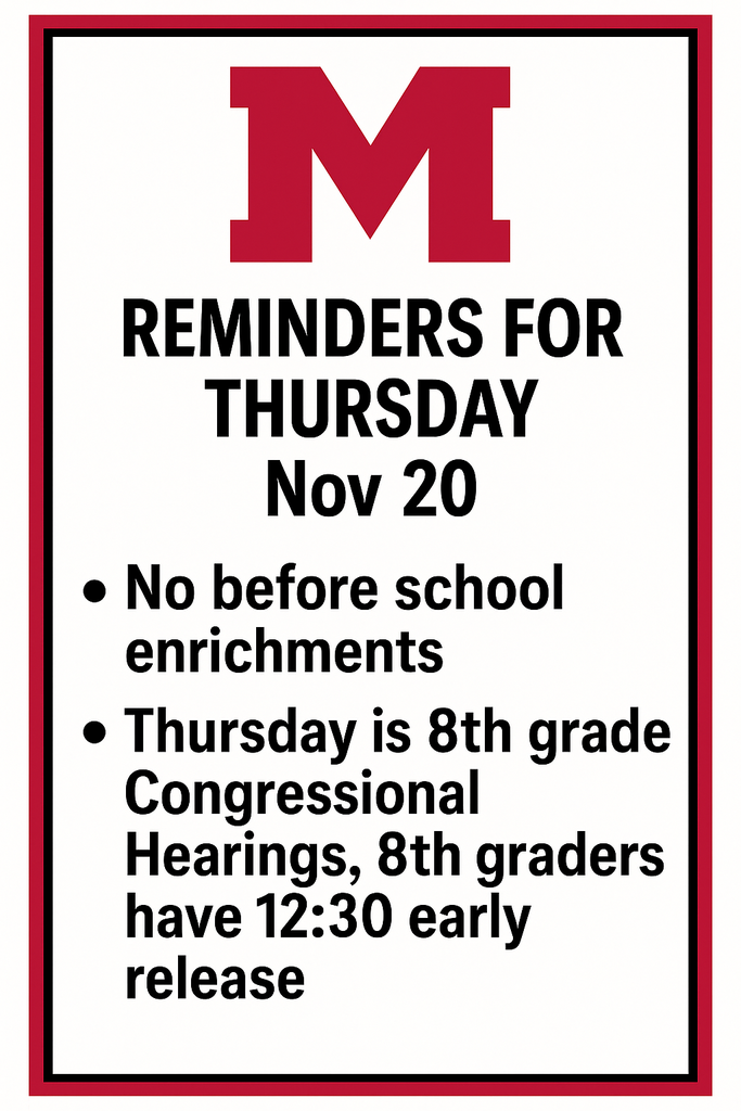 Reminders for Thursday 11/20