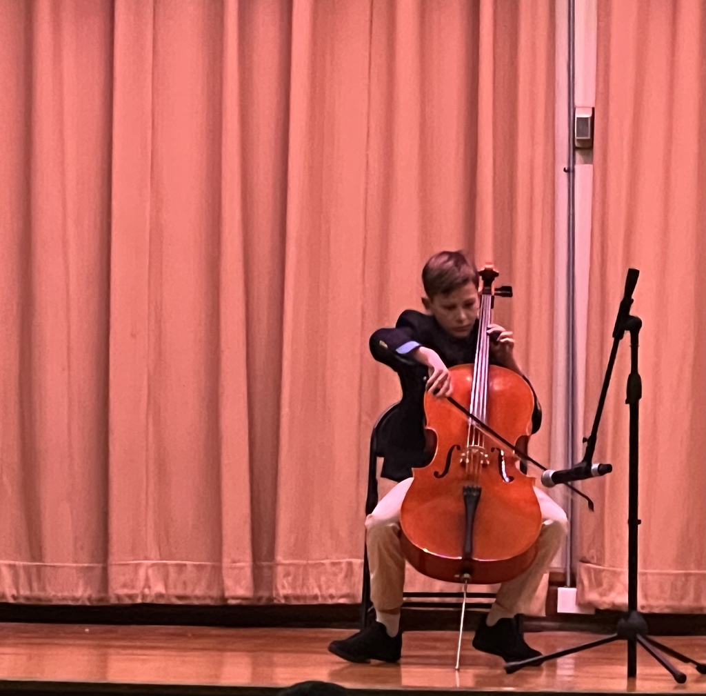 5th grade student playing the cello