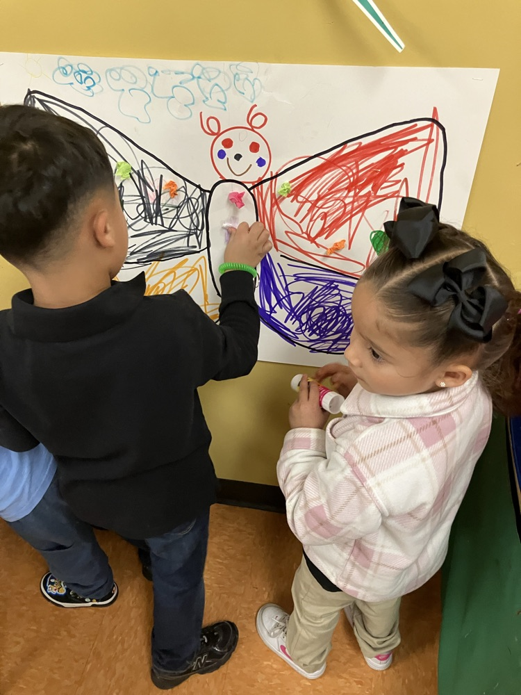 We had a large butterfly to collage in one of our art centers