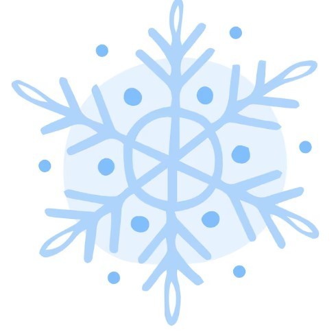 Blue snowflake with blue dots