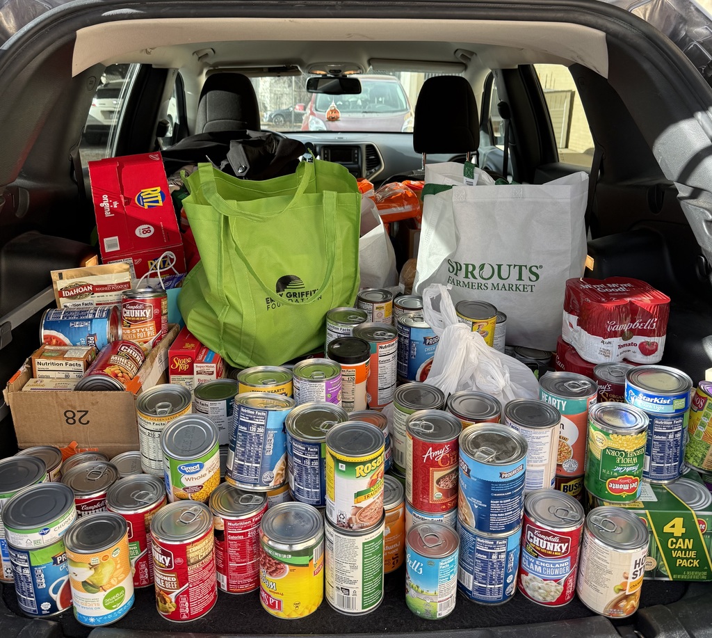 Canned Food in Trunk of car for donation