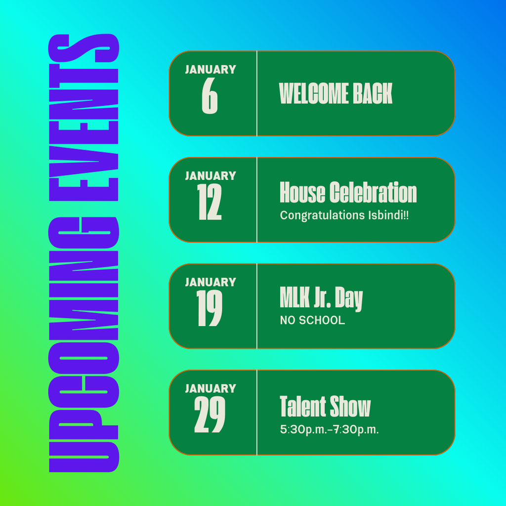 January 2026 Upcoming Dates