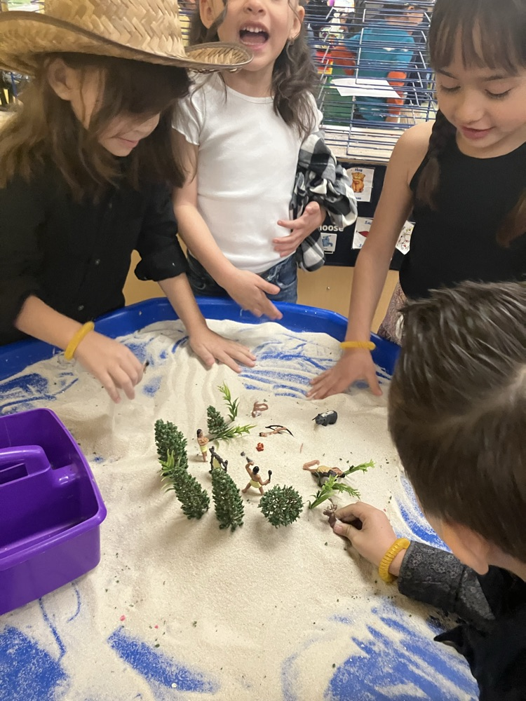 students could act out Native American life in the sensory table