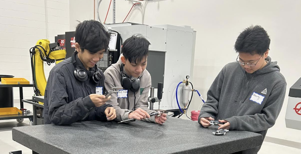 kids working on robot