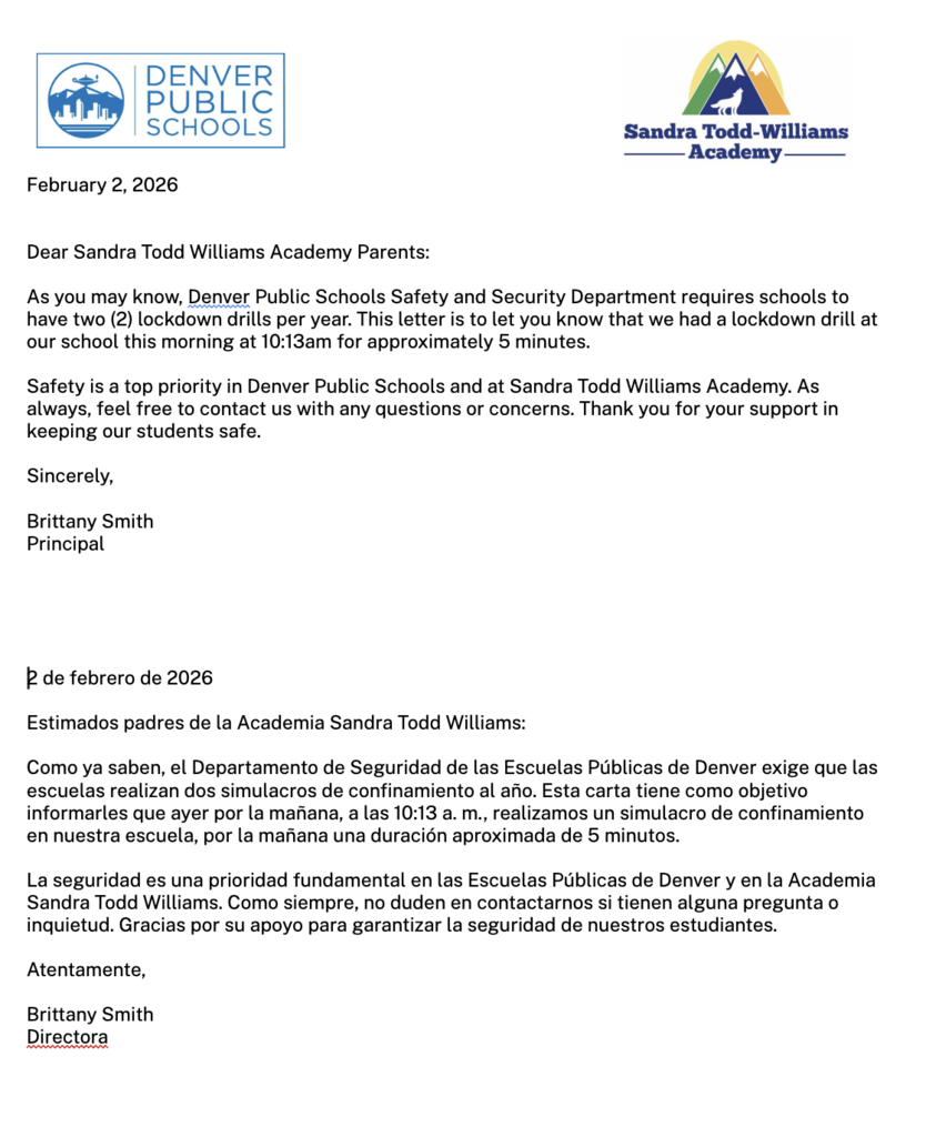 Lockdown Drill this morning