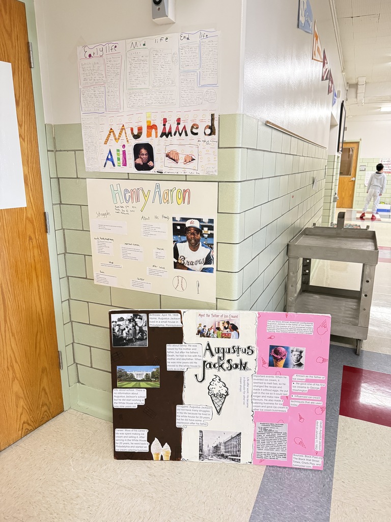 Posters about Augustus Jackson and Muhammed Ali and Henry Aaron