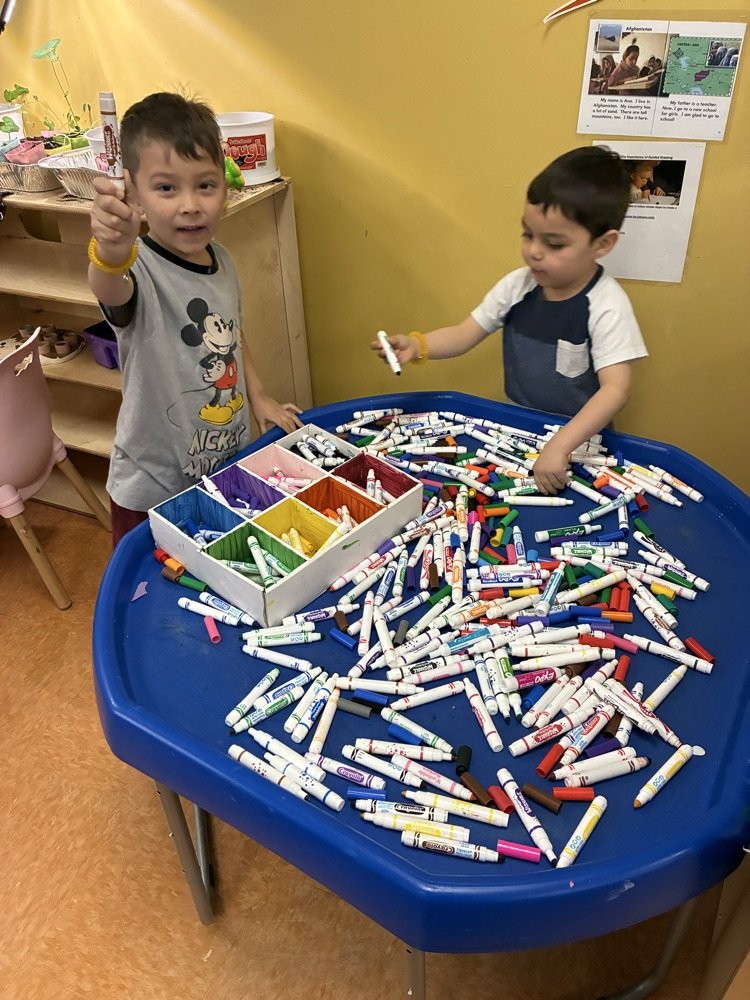 sorting all the dried out markers from the year
