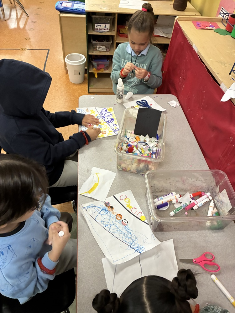 reusing paper from the previous unit in art centers 