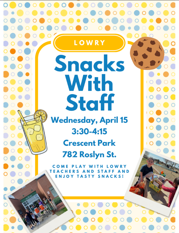 Snacks with Staff April 15