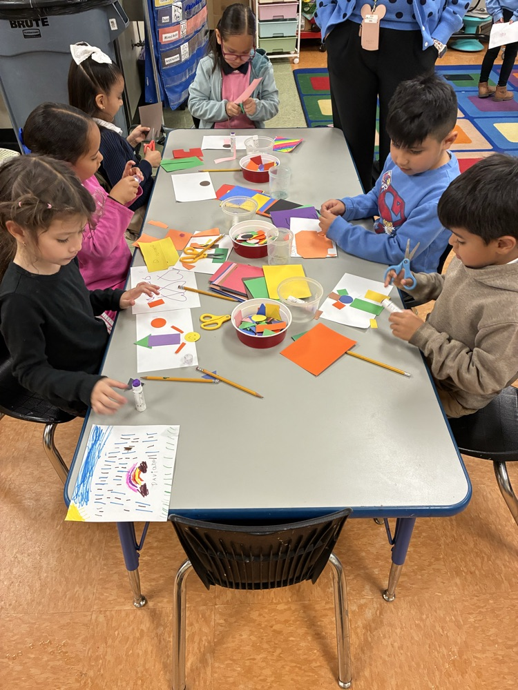 kindergarten making collages