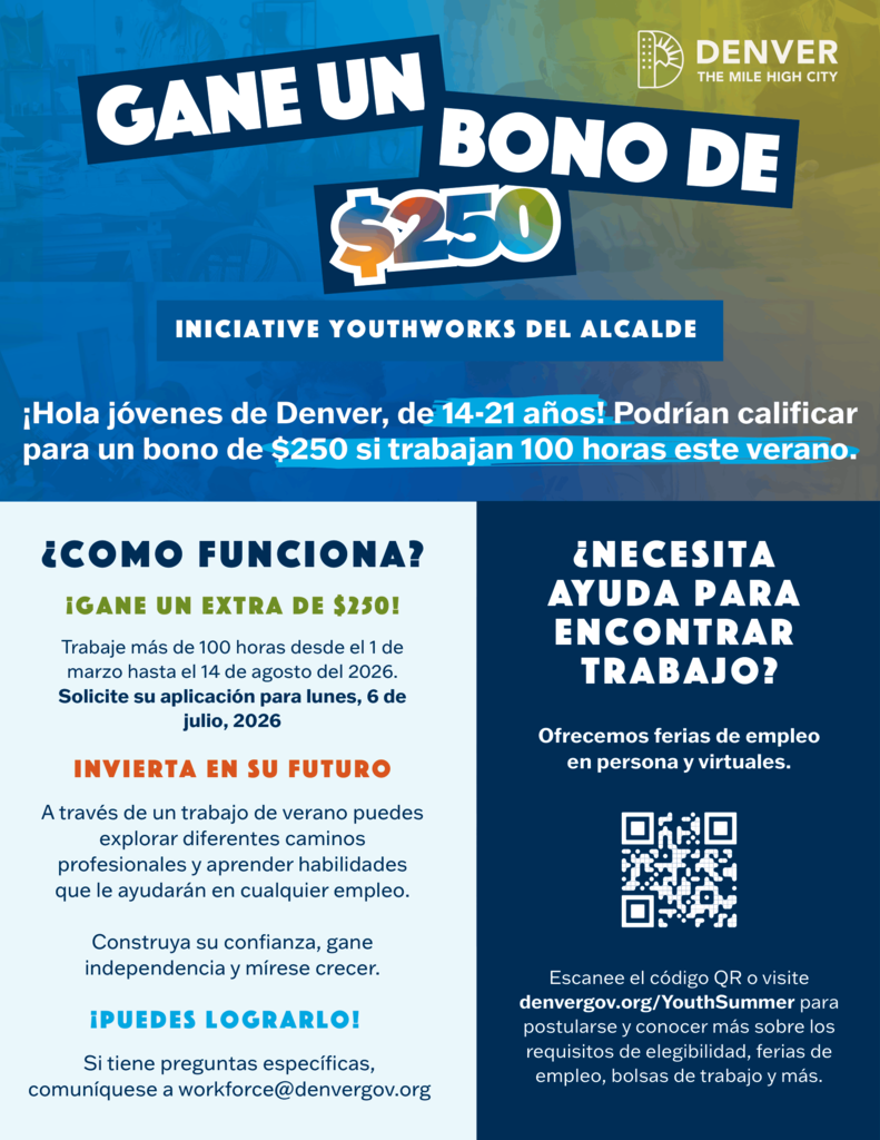 Denver YouthWorks Flyer Spanish