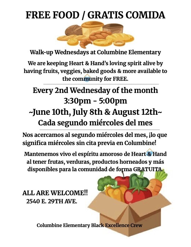 flyer with information about free food.