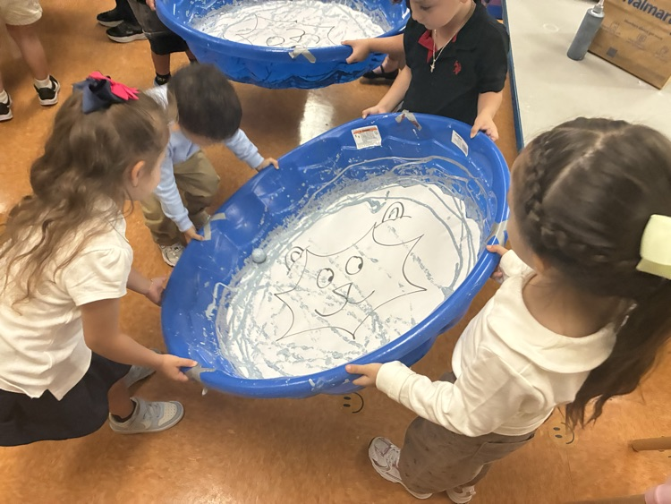 we used action art to work together to help the mouse save the lion!