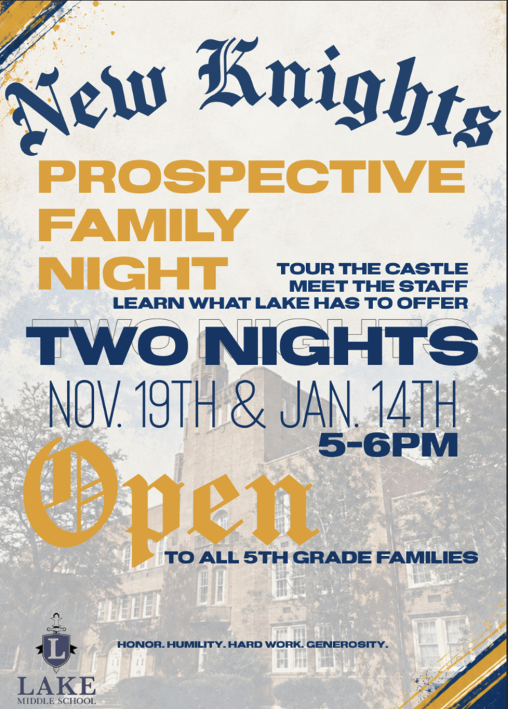 Prospective Family Night November 19th and January 14th from 5-6pm