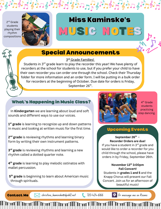 September Music newsletter in English