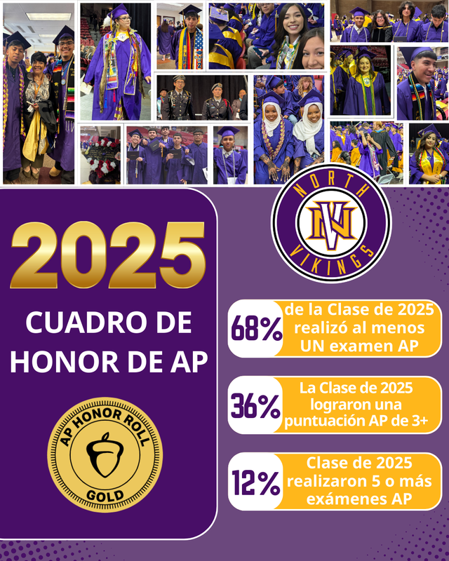 SPA Denver North High School Celebratory Flyer "2025 AP School Honor Roll from College Board"