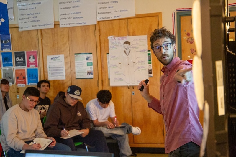 Taylor Roholt teaching his class