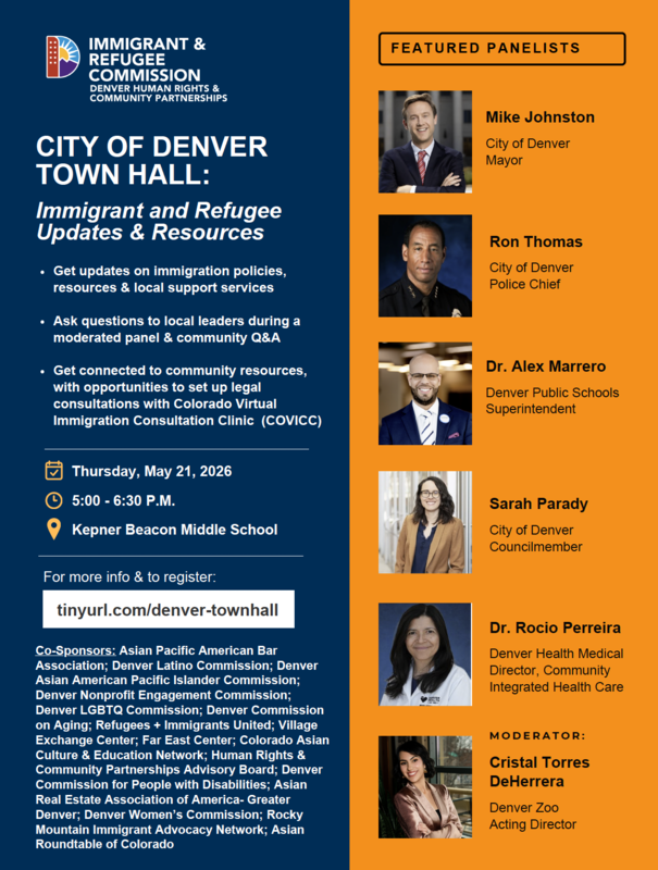 English flyer for town hall meeting May 21