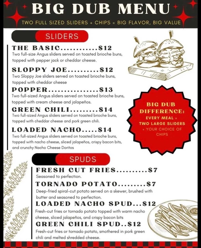 Big Dub Menu