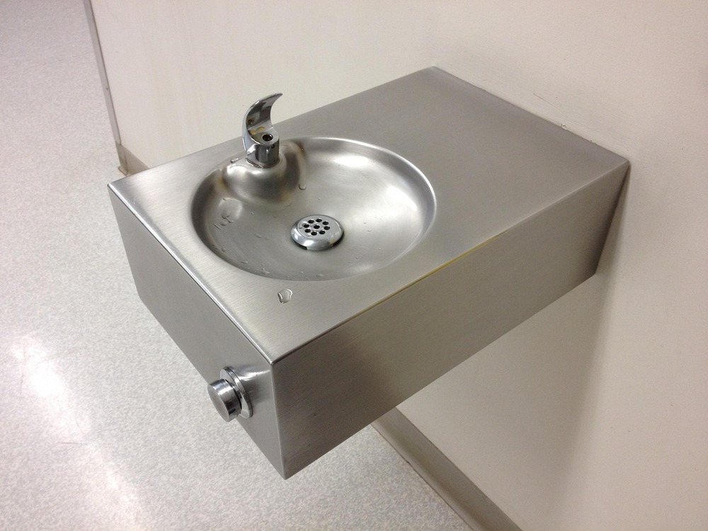 water fountain in a school
