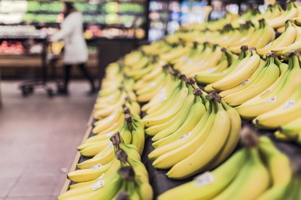 image of bananas in a grocery store