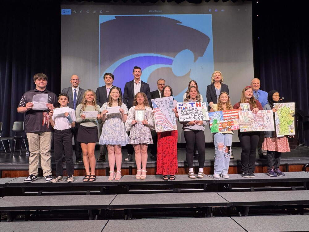 Students participate in Freedom in America Contest Ceremony.