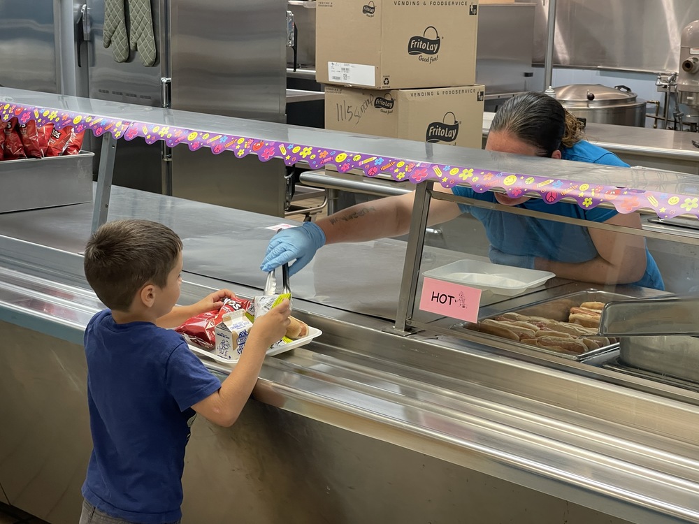 Student receives food