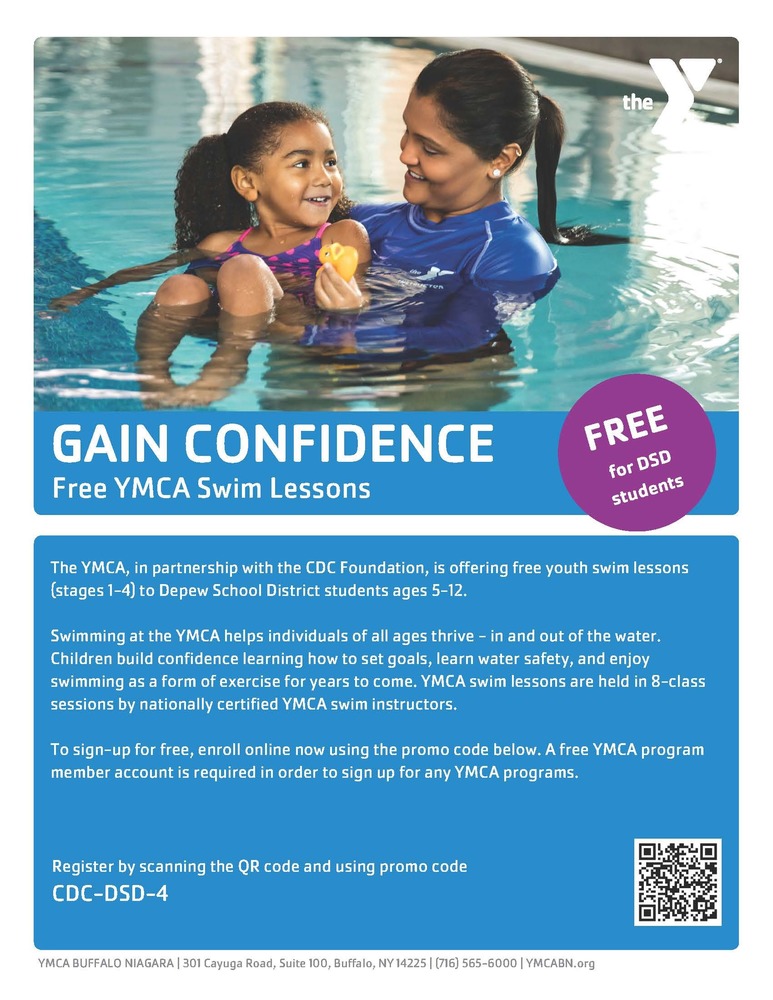 YMCA swim lessons flyer