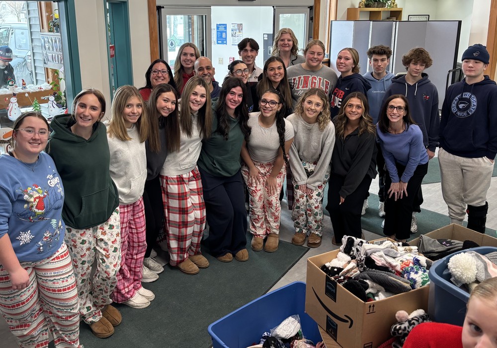 students post at annual day of giving