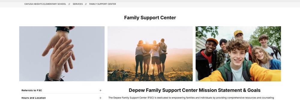 family support center webpage