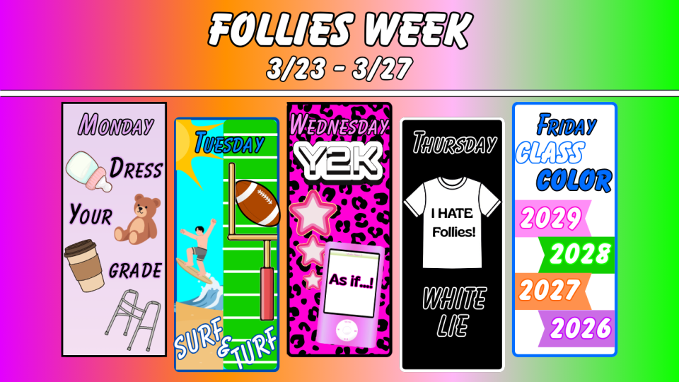 Folliest Week daily schedule graphic