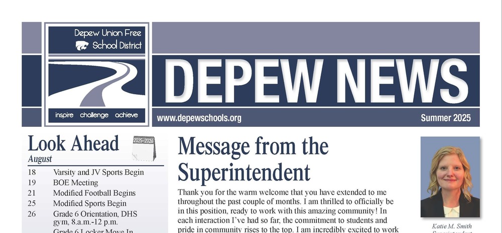 Depew Summer Newsletter header