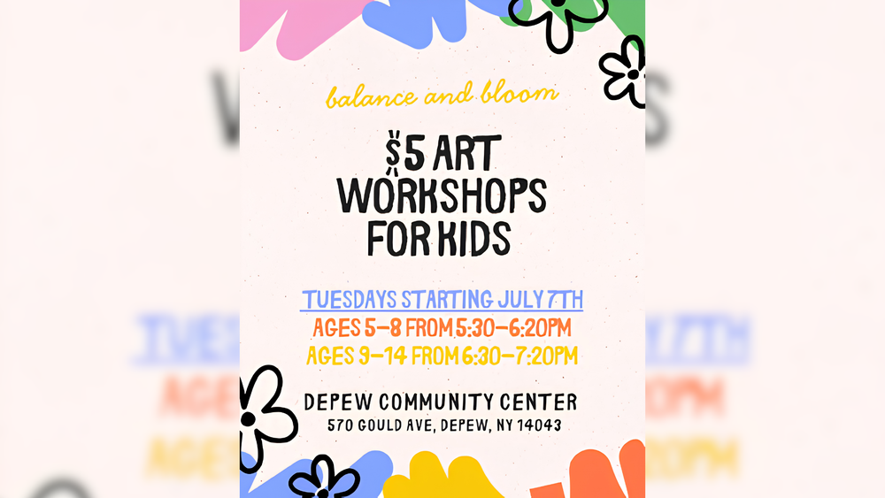 Depew Community Center Art Workshop flyer