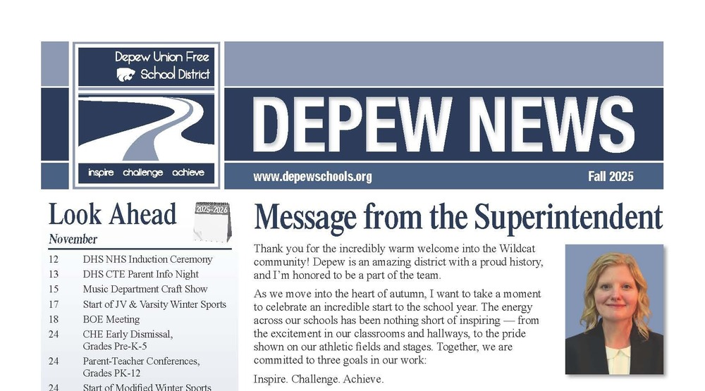Depew Fall 2025 newsletter header