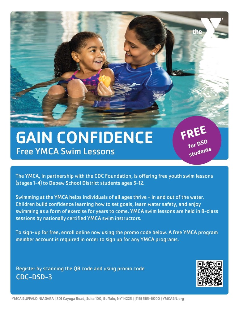 YMCA swim lessons flyer